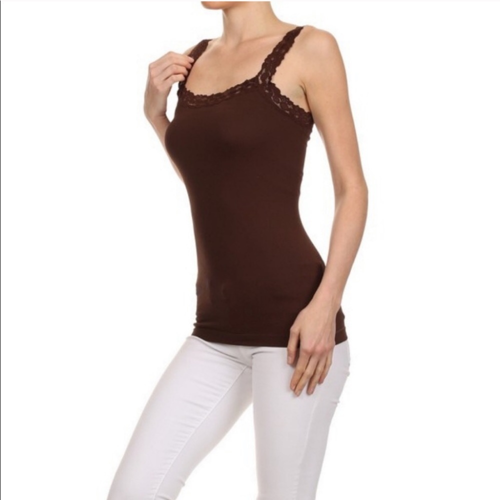 Women’s Lace Detail Trim Cami Tops